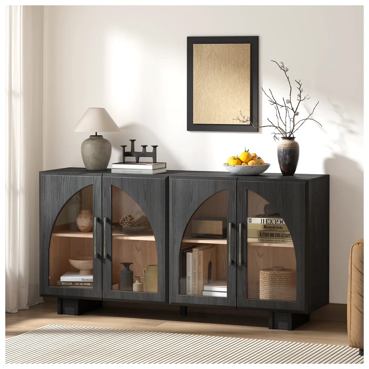 Buffet - MDF Wood - Grey - 160x85x40 cm