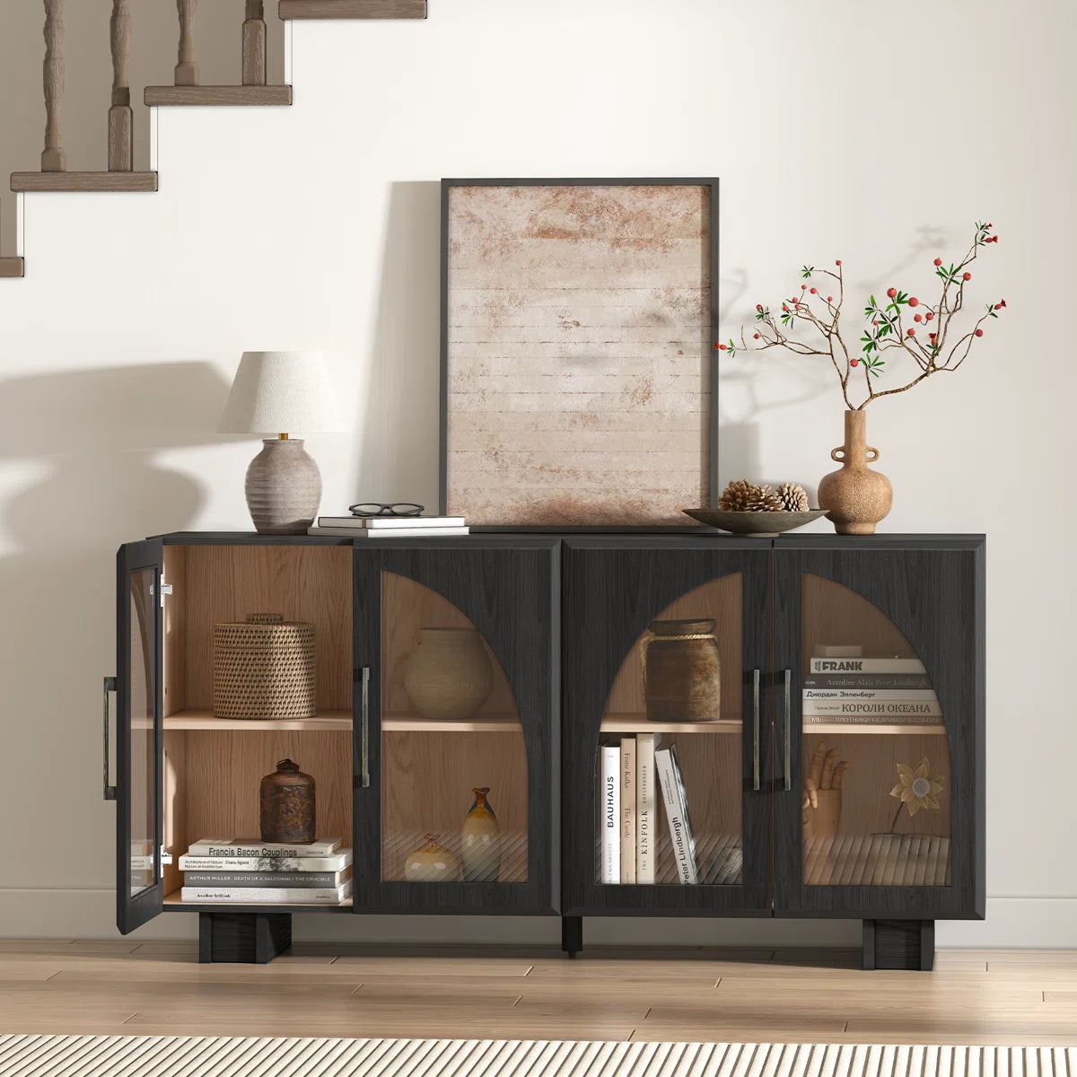 Buffet - MDF Wood - Grey - 160x85x40 cm