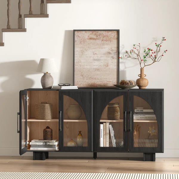 Buffet - MDF Wood - Grey - 160x85x40 cm