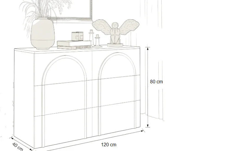 Drawer Unit - MDF Wood - White - 120x40x80 cm