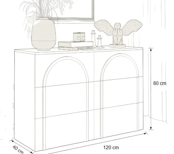 Drawer Unit - MDF Wood - White - 120x40x80 cm - Cataloug