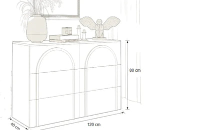 Drawer Unit - MDF Wood - White - 120x40x80 cm