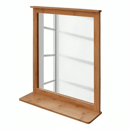 Mirror wall with shelf- NW-Brown- 65x15x80 cm