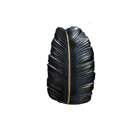 Polyster Vase-Polyster - Black & Gold- 18x28 cm