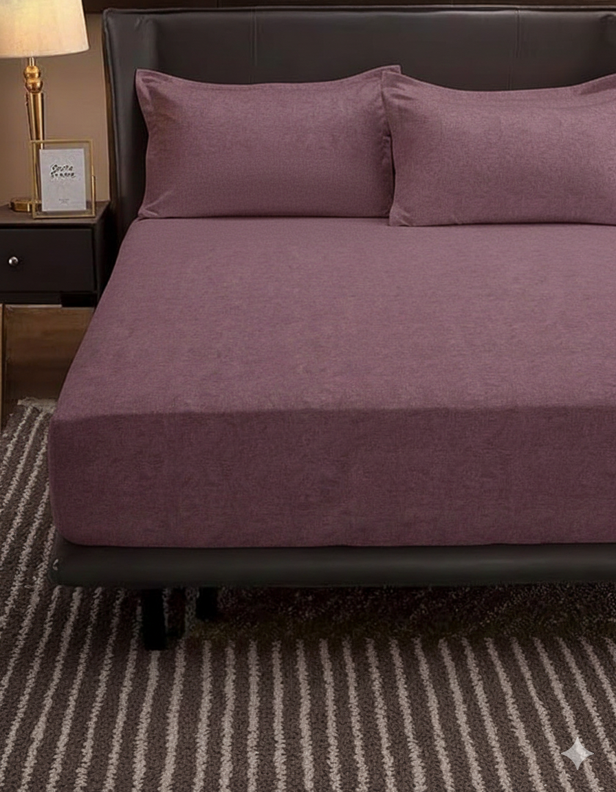 ملاية سرير مشجر - قطن - طقم 4 قطع - متعدد الألوان - 180 سم