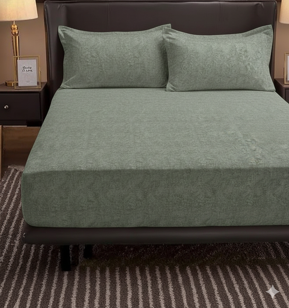 ملاية سرير مشجر - قطن - طقم 4 قطع - متعدد الألوان - 180 سم