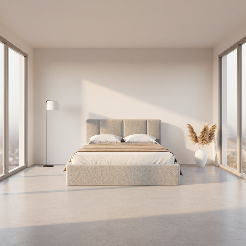 سرير - خشب ام دي اف- رمادي - متعدد المقاسات