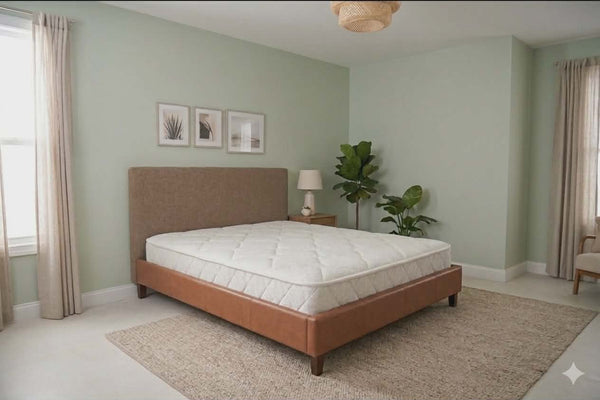 German Bonnell Mattress - Double Net - Gold & White - 100 x 195 x 30 cm