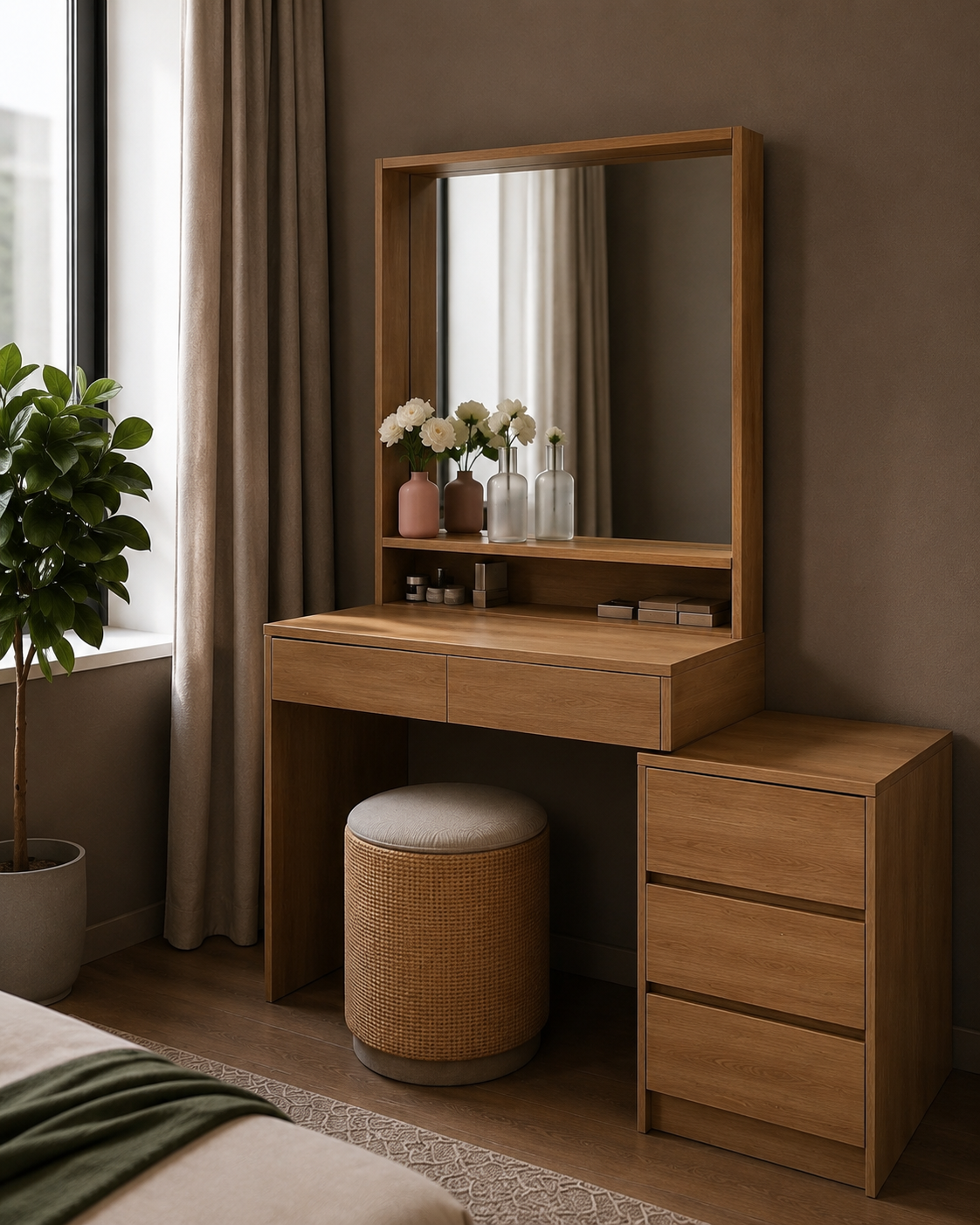 Full Bedroom  - MDF Wood - Beige