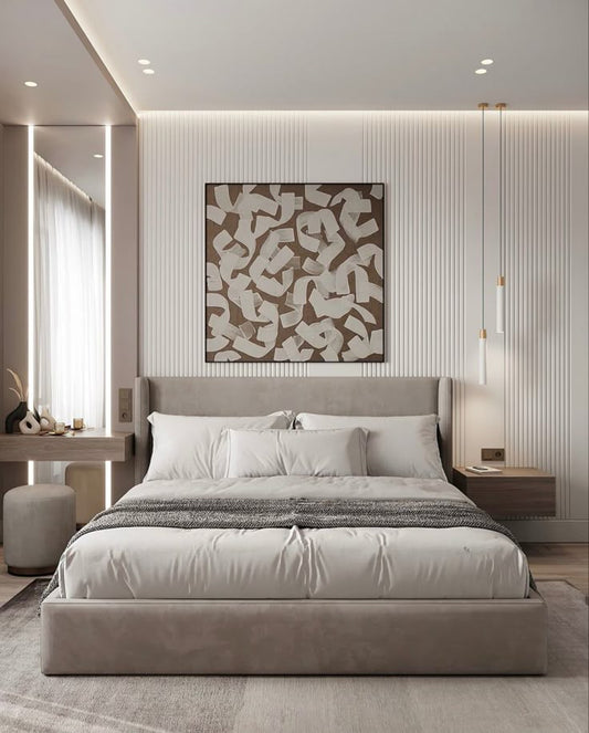 سرير - خشب ام دي اف- رمادي - متعدد المقاسات