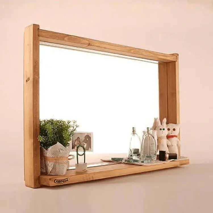 Mirror with shelf -NW-Wooden color - 70x12x45 cm  Tar143