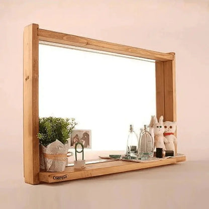 Mirror with shelf -NW-Wooden color - 70x12x45 cm  Tar143
