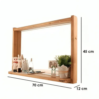 Mirror with shelf -NW-Wooden color - 70x12x45 cm  Tar143