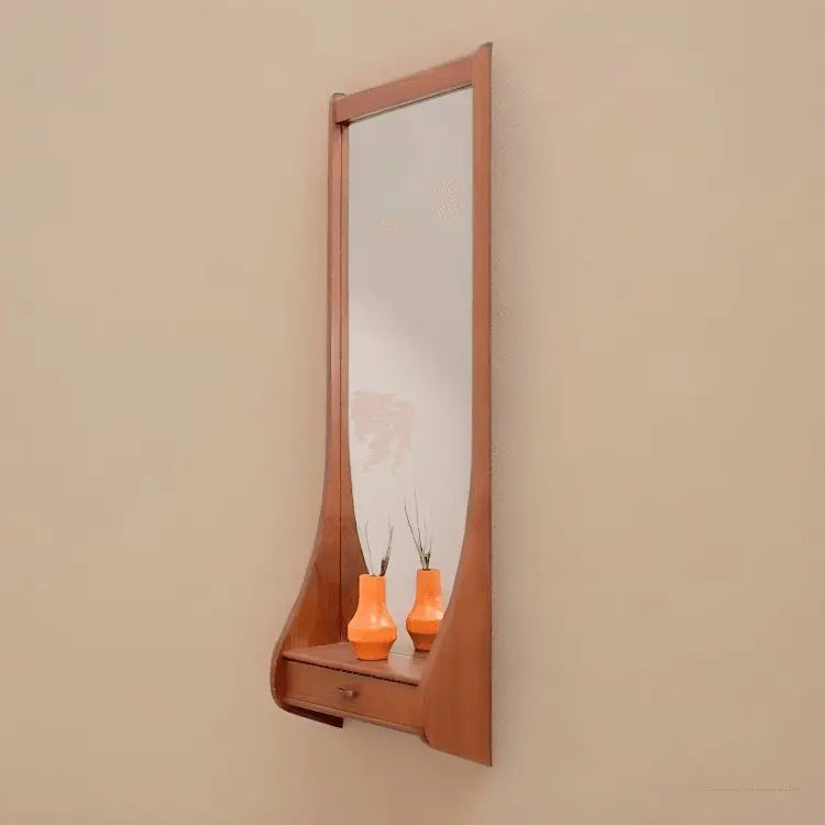 مرآة مع درج - بني - 70x17x150 سم