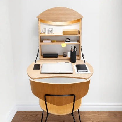 مكتب حائطي - لون خشبي - 70x18x70 سم