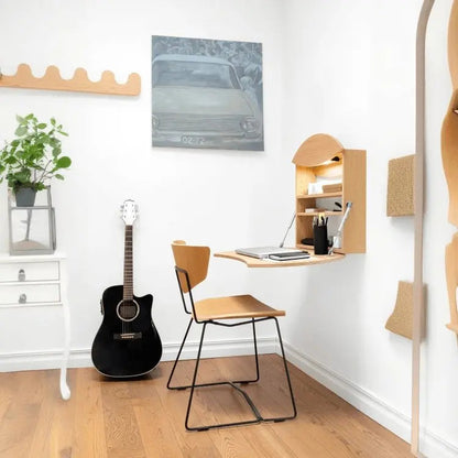 مكتب حائطي - لون خشبي - 70x18x70 سم