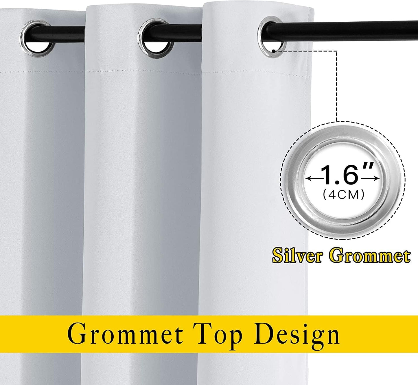 Curtains Blackout - Silver - Multi Size