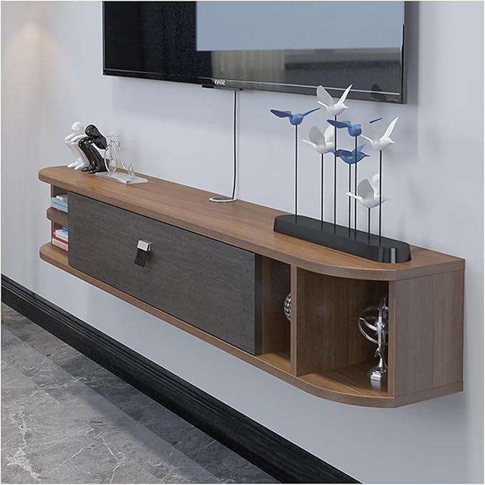 وحدة تلفزيون - MDF - بني وأسود - 180x25x25 سم