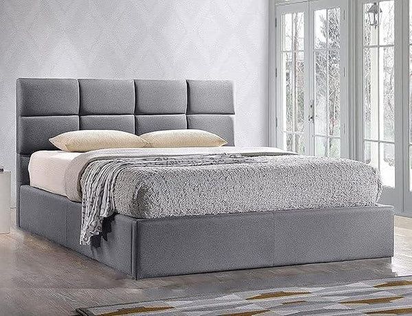 Bed - MDF - Linen - Grey - 140 CM - Cataloug