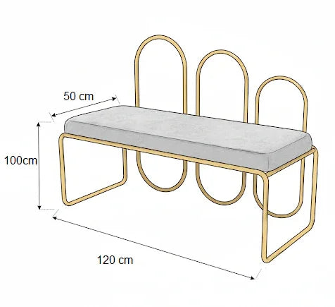 Banquet - Steel - Gold - 120×50×100 cm - Cataloug