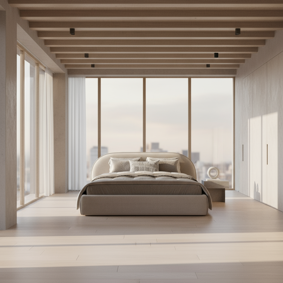 سرير - خشب ام دي اف- رمادي - متعدد المقاسات