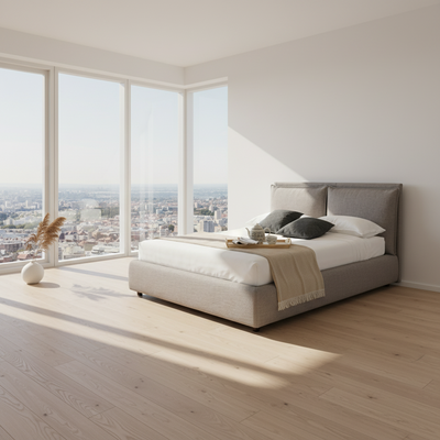 Bed - MDF Wood - Gray- Multi Size