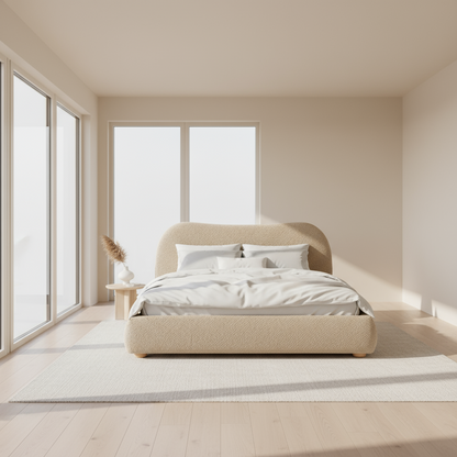 سرير - خشب MDF - بيج - متعدد المقاسات
