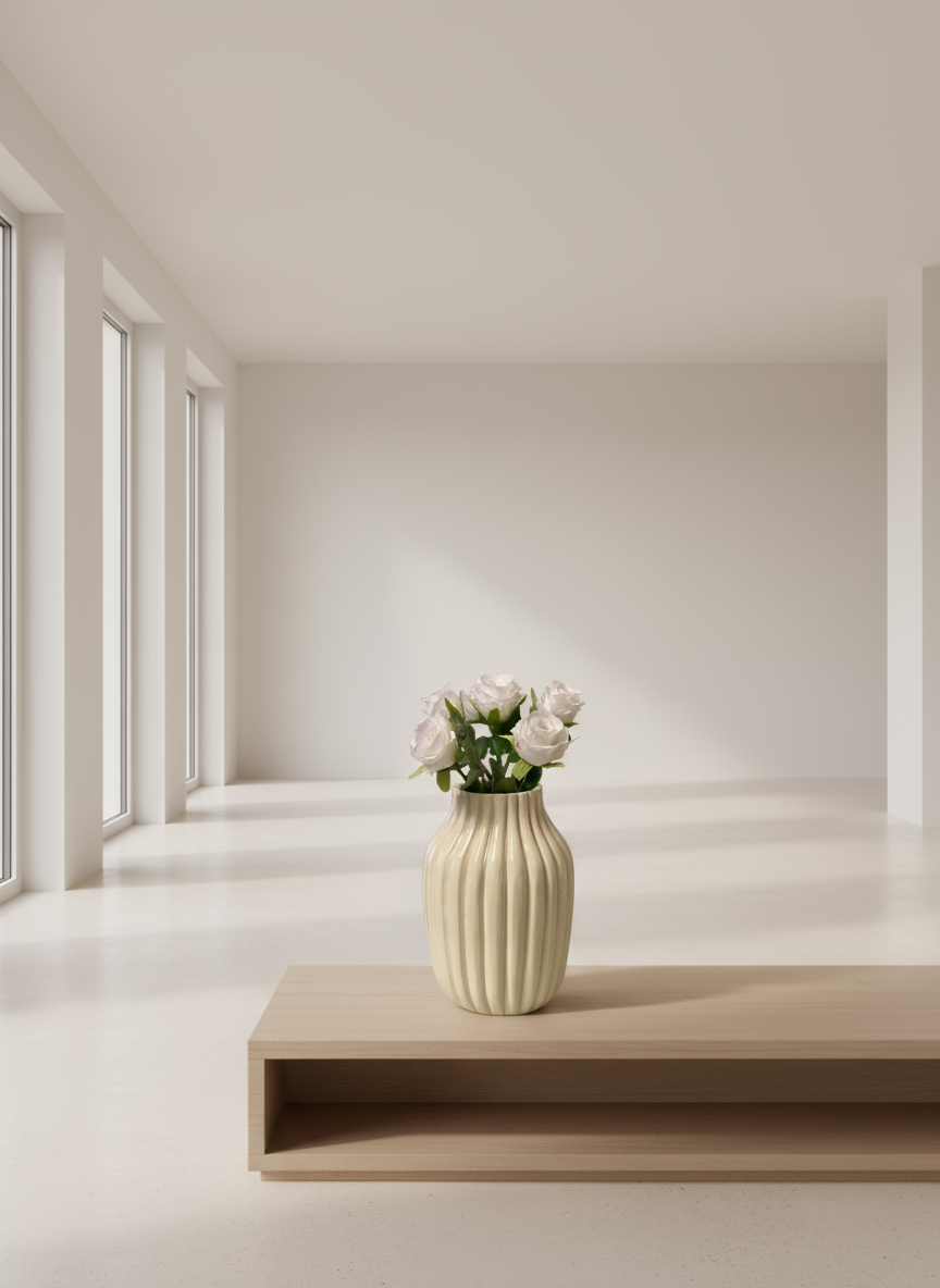 مزهرية- فخار - ؤف وايت - 11×29 سم