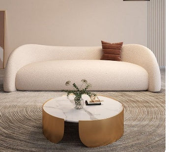 كنبه - أوف وايت- موتو- خشب طبيعي- 180x80x90 سم