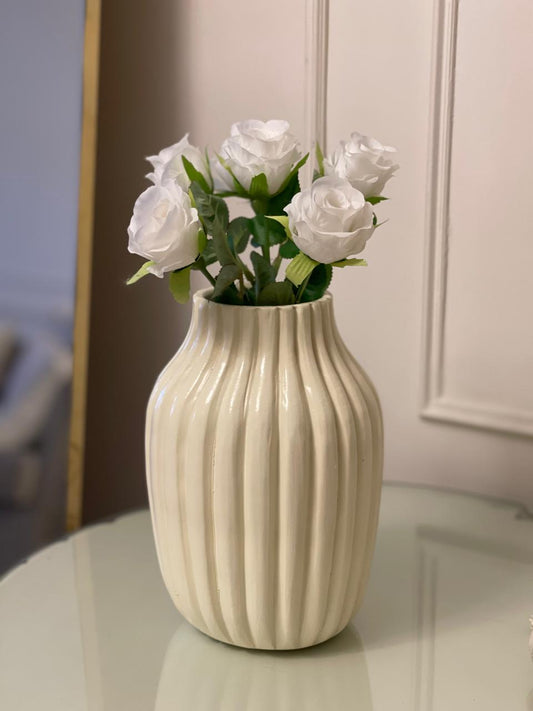Pottery Vase - pride - Off White - 16x29 cm