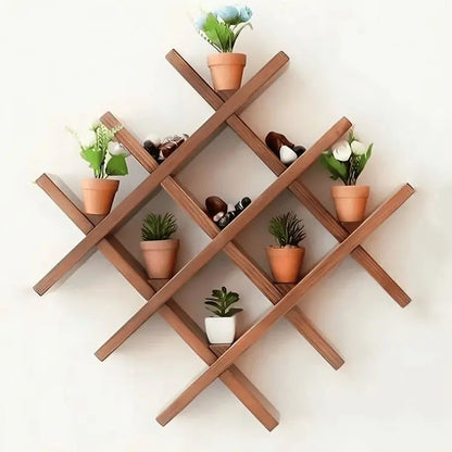 وحدة رفوف مثبتة على الحائط -بني  - 80 × 12 × 80 سم