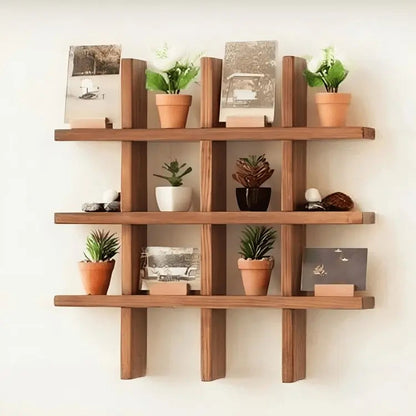 وحدة رفوف مثبتة على الحائط -بني  - 80 × 12 × 80 سم