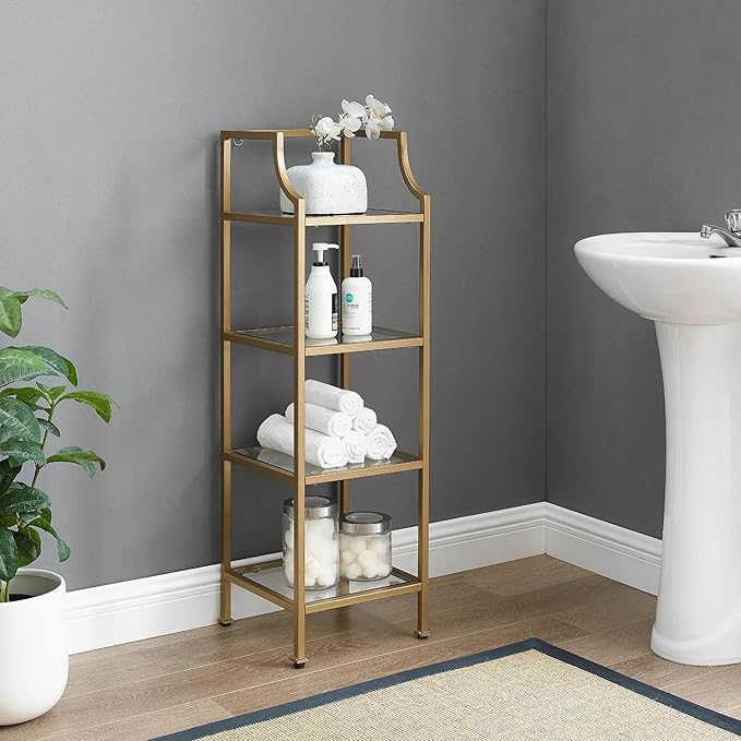 Bathroom Shelf - Metal - Gold - 140 x 40 x 40 cm