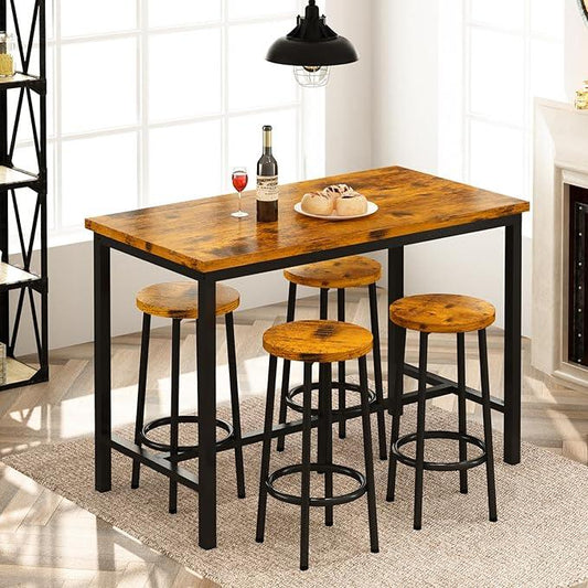 Dining Table - Steel - Musky wood - Browm - 120x60x90 CM