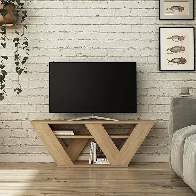 وحدة تلفزيون - MDF - بيج - 120x30x40 سم