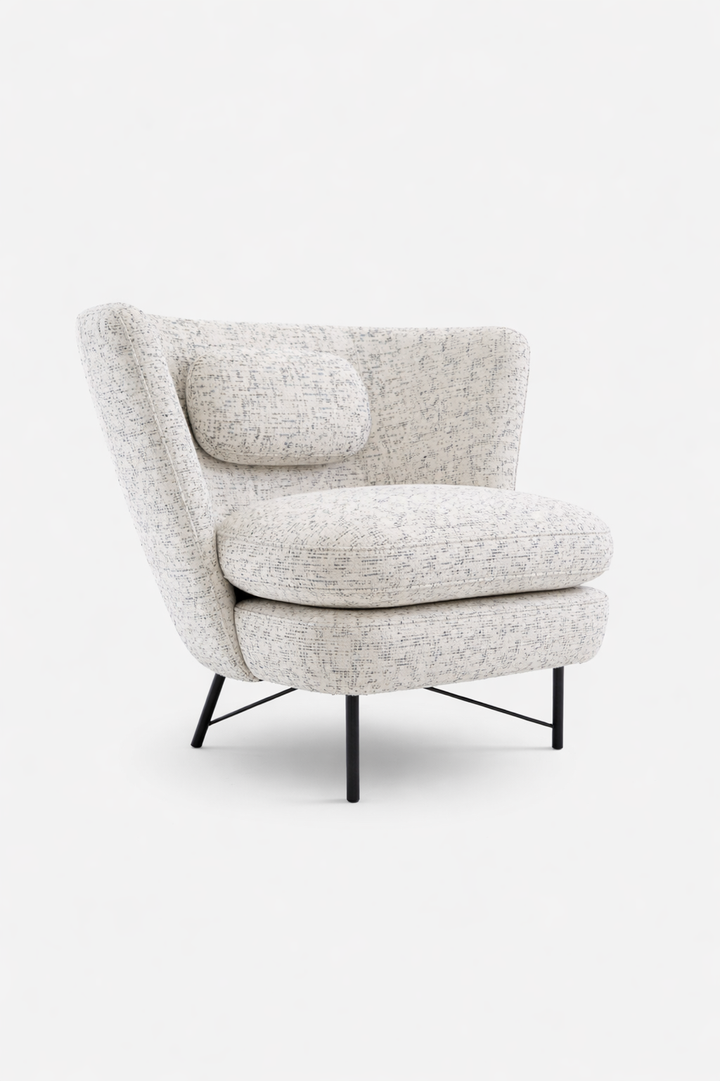 Arm Chair -  Steel - Bouclé Fabric - Multi Color - 85x70x85 cm