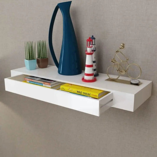 رف مع درج PW-White-85x30x15 سم -