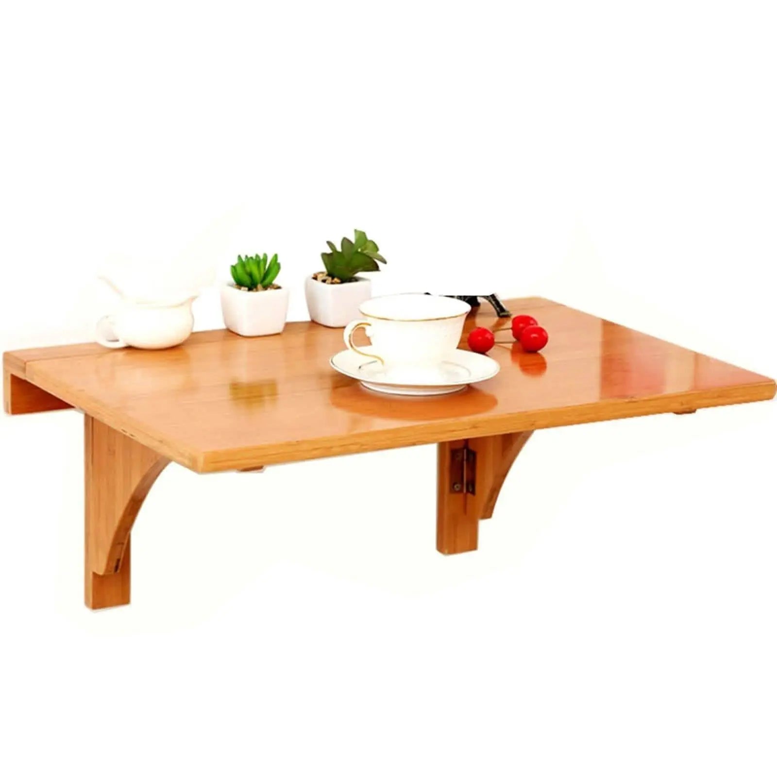 مكتب مثبت على الحائط - بني - 85x55x35 سم