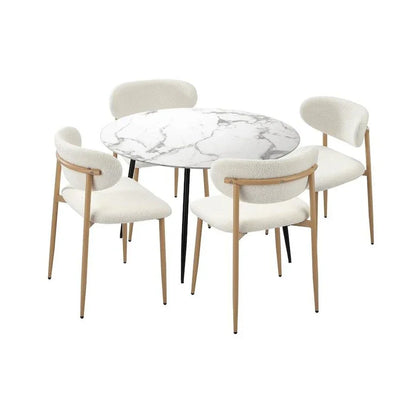 طاولة طعام - ستيل- خشب MDF - دائريه- 75x90 سم