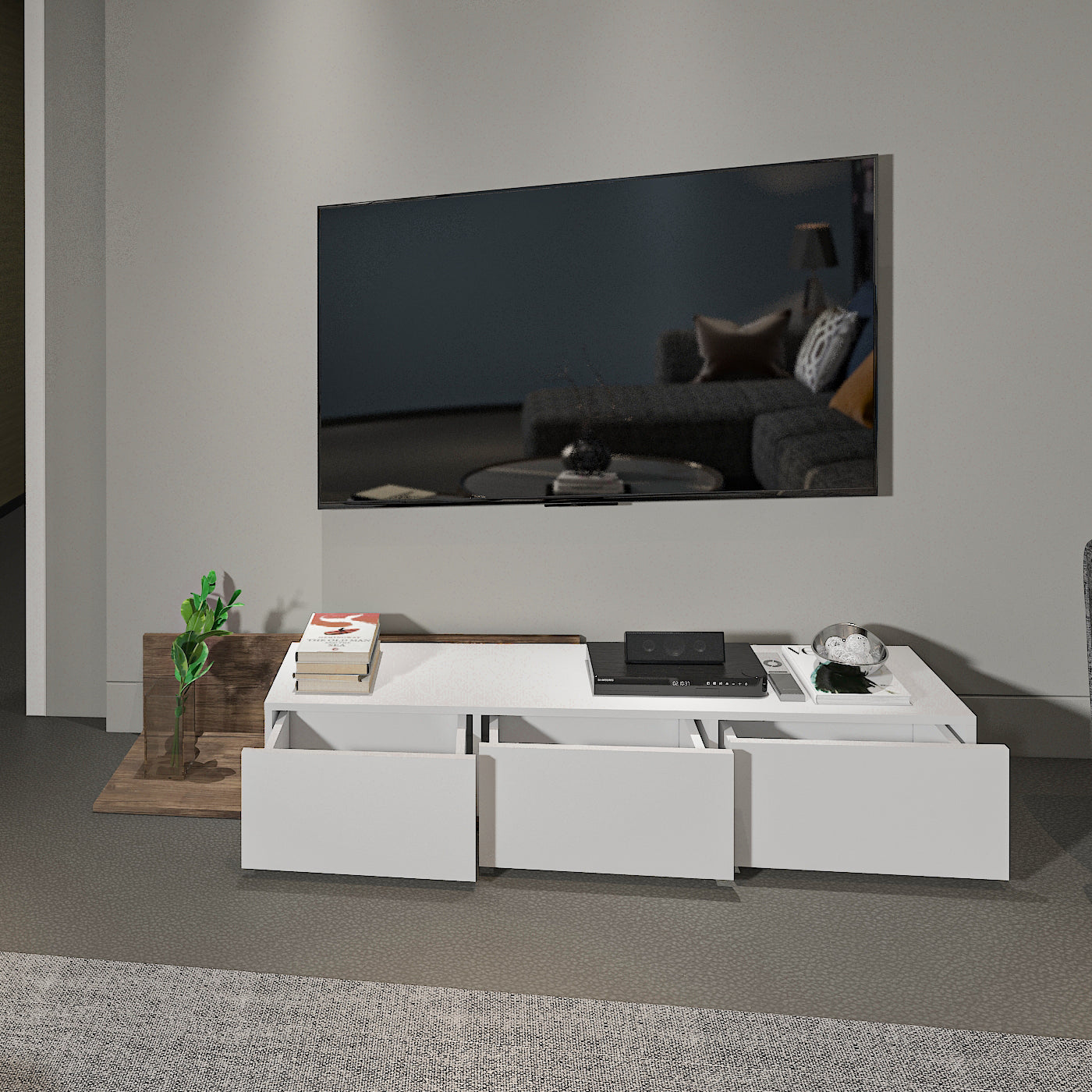TV Unit - Multi Color - MDF - 180x35x28 cm
