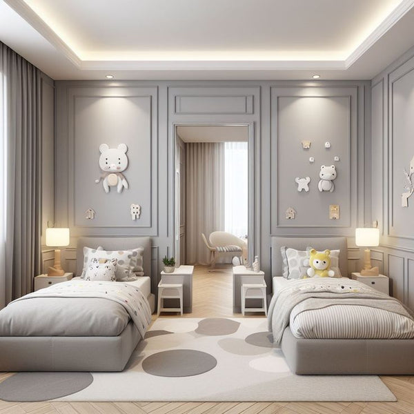 Bed-MDF Wood-Gray-Multi Size