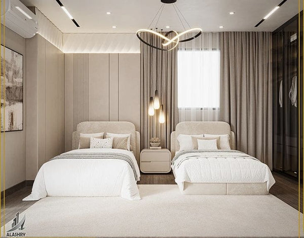 Bed-MDF Wood-Beige-Multi Size