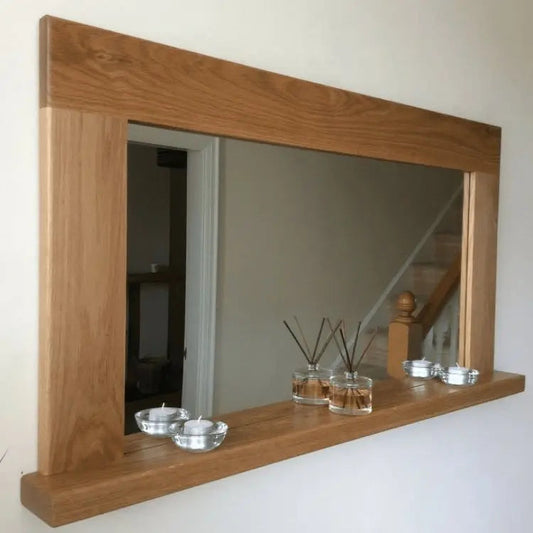 Mirror with shelf -NW-Brown color -90x12x60 cm
