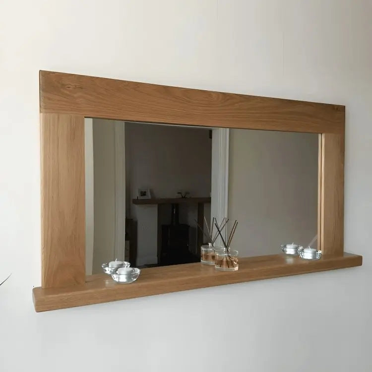 Mirror with shelf -NW-Brown color -90x12x60 cm
