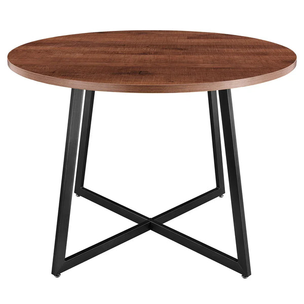 Dining Table - Metal - MDF - Brown - 100x75 cm