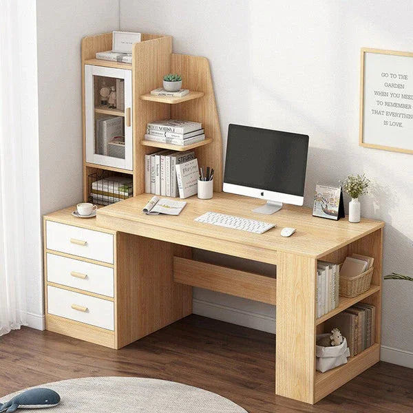 Desk - MDF Wood - Beige & White - 140x50x76 cm - Cataloug