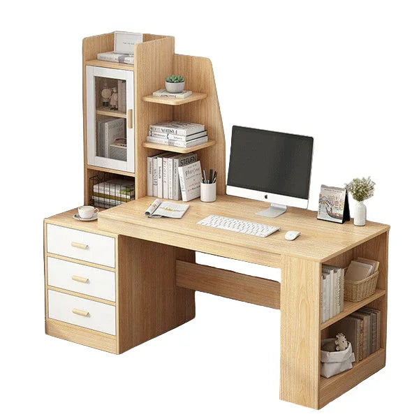 Desk - MDF Wood - Beige & White - 140x50x76 cm - Cataloug