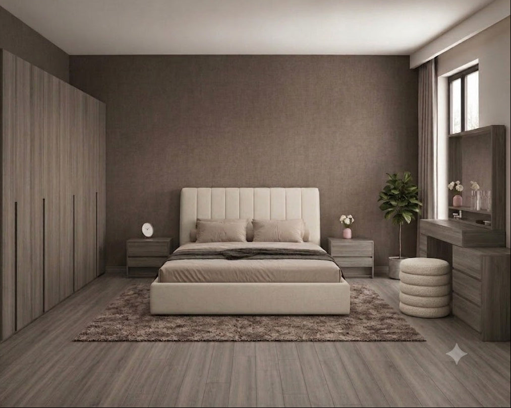 Full Bedroom  - MDF Wood - Gray