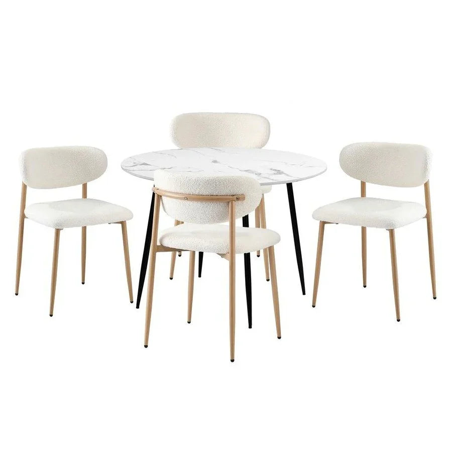 طاولة طعام - ستيل- خشب MDF - دائريه- 75x90 سم