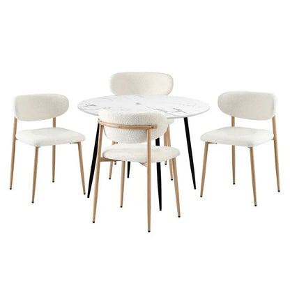 طاولة طعام - ستيل- خشب MDF - دائريه- 75x90 سم